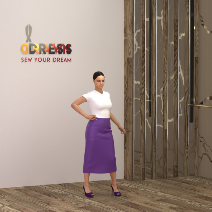 ЖЕНСКАЯ ЮБКА, ВЫКРОЙКА DRAWNDRESS № 400039