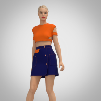 ЖЕНСКАЯ МИНИ-ЮБКА, ВЫКРОЙКА DRAWNDRESS № 400040